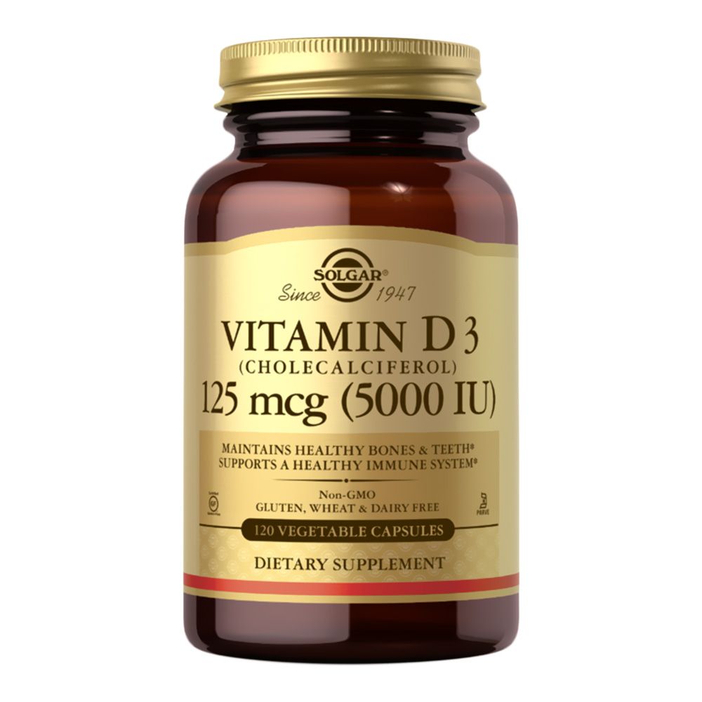 Solgar Vitamin D3 5000 IU Vegetable Capsules 120&#039;s