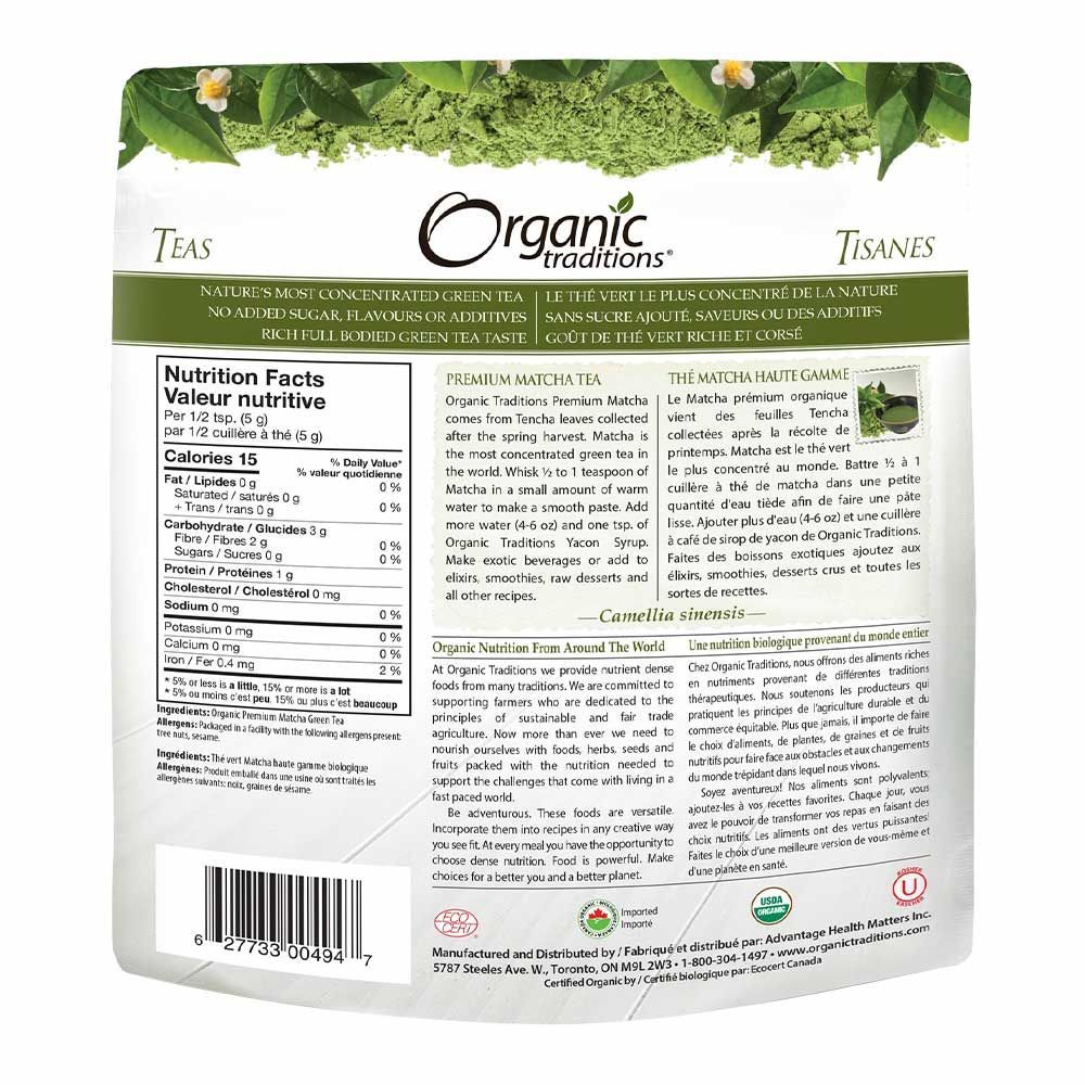 Organic Traditions Premium Matcha Tea Powder 100 g