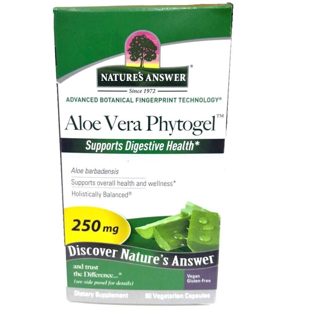 Nature&#039;s Answer Aloe Vera Phytogel 250 mg Vegetarian Capsules 90&#039;s,Expiry Date:November-2022