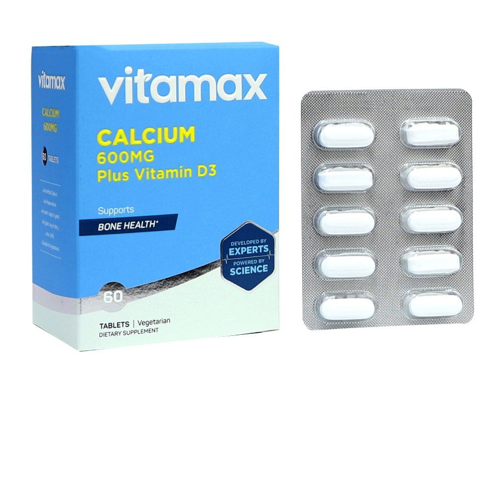 Vitamax Calcium 600 mg + Vitamin D3 400IU Tablets 60&#039;s