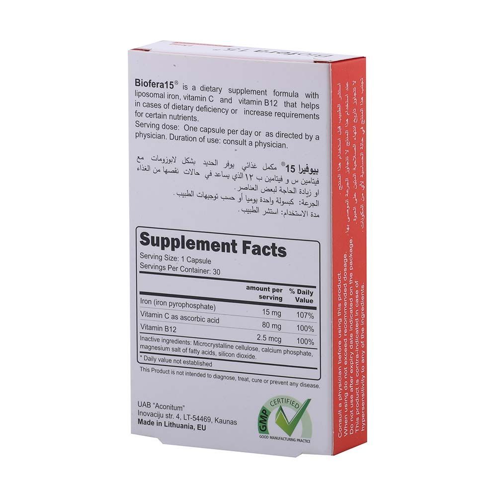 Biofera 15 mg Capsule 30&#039;s