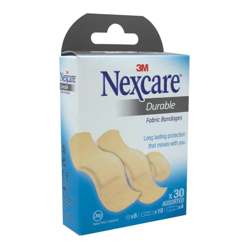 3M Nexcare Durable Fabric Bandage Assorted 30&#039;s