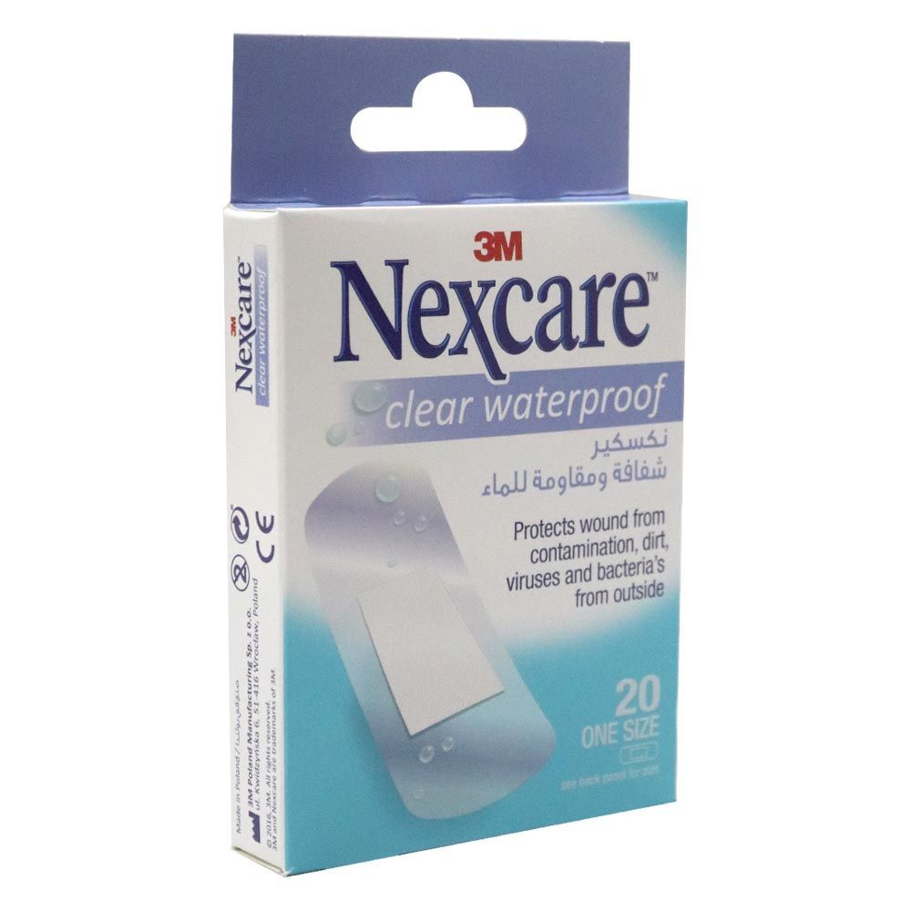 3M Nexcare Clear Waterproof Bandages One Size 20&#039;s