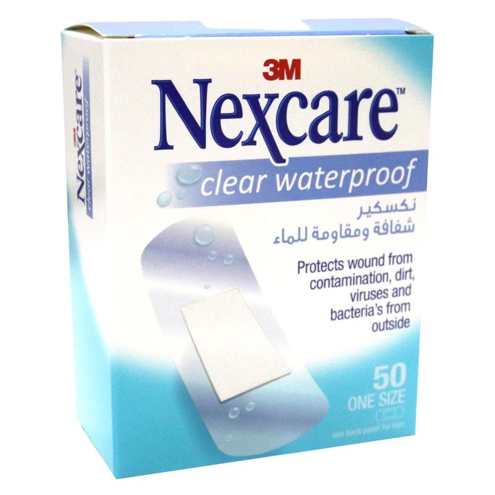 3M Nexcare Clear Waterproof One Size Bandages 50&#039;s