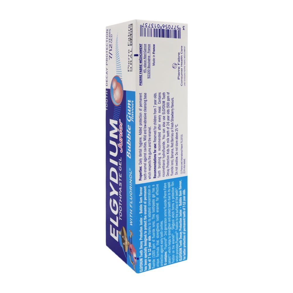 Elgydium Junior Tooth Decay Protect 7-12 Years Bubble Gum Toothpaste 50 مل