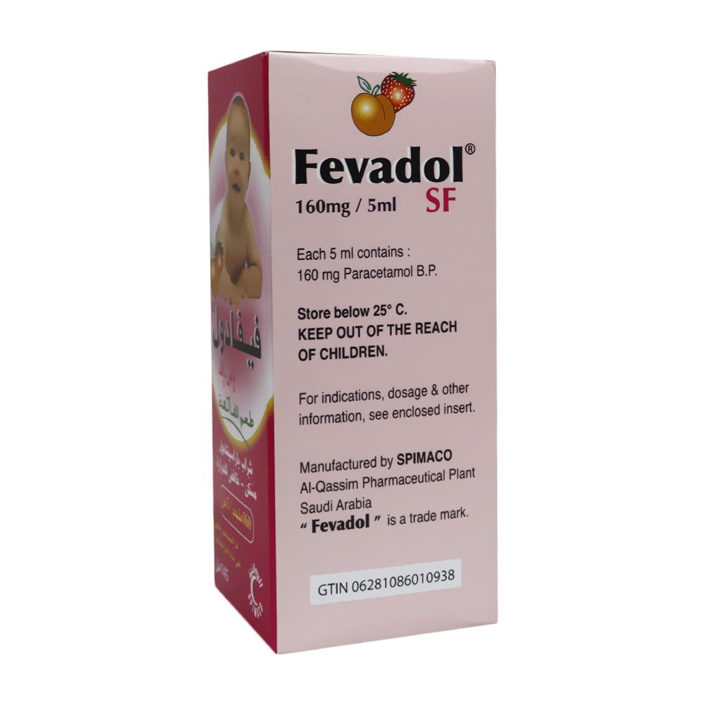 Fevadol SF 160 mg /5 mL Syrup 145 mL