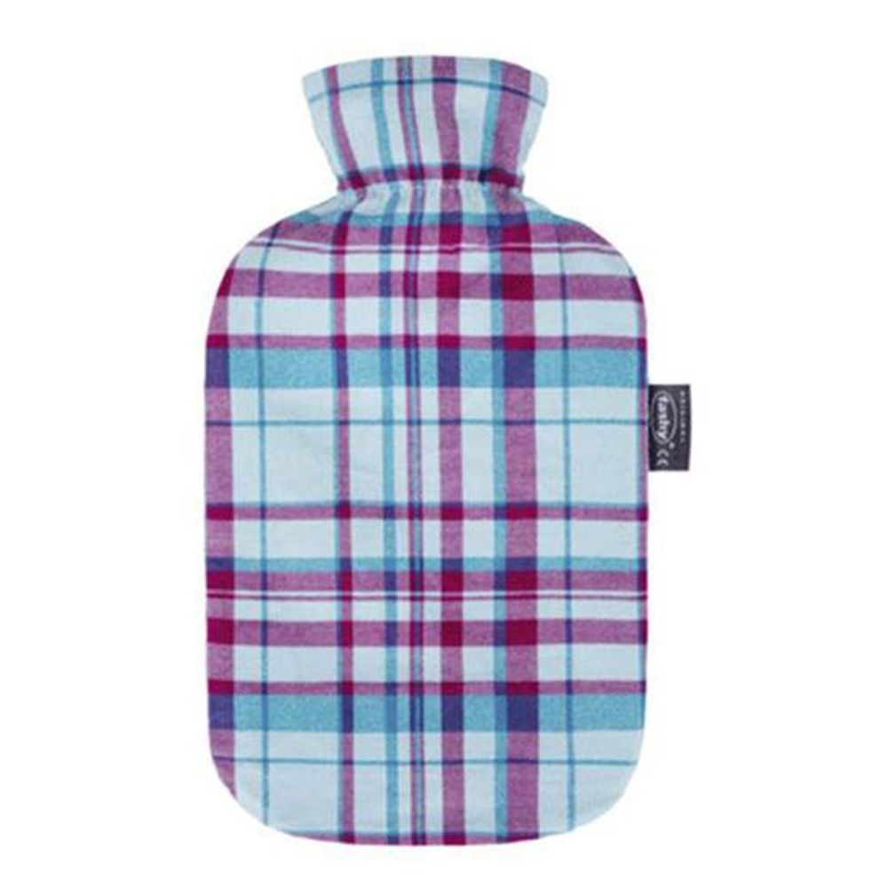 Fashy Hot Water Bag Tartan Cover Pink-Blue 2.0L