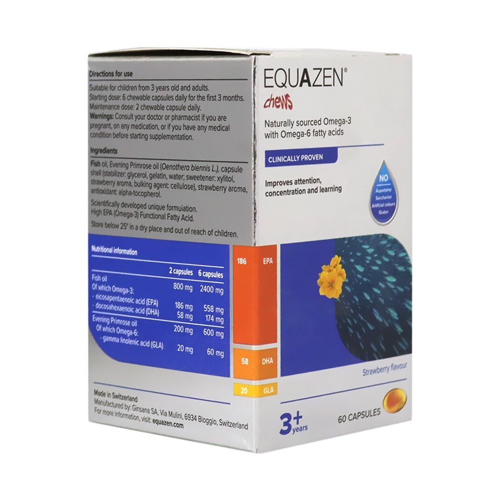 Equazen® Omega-3 &amp; Omega-6 Fatty Acids for 3+ Years Chewables 60&#039;s