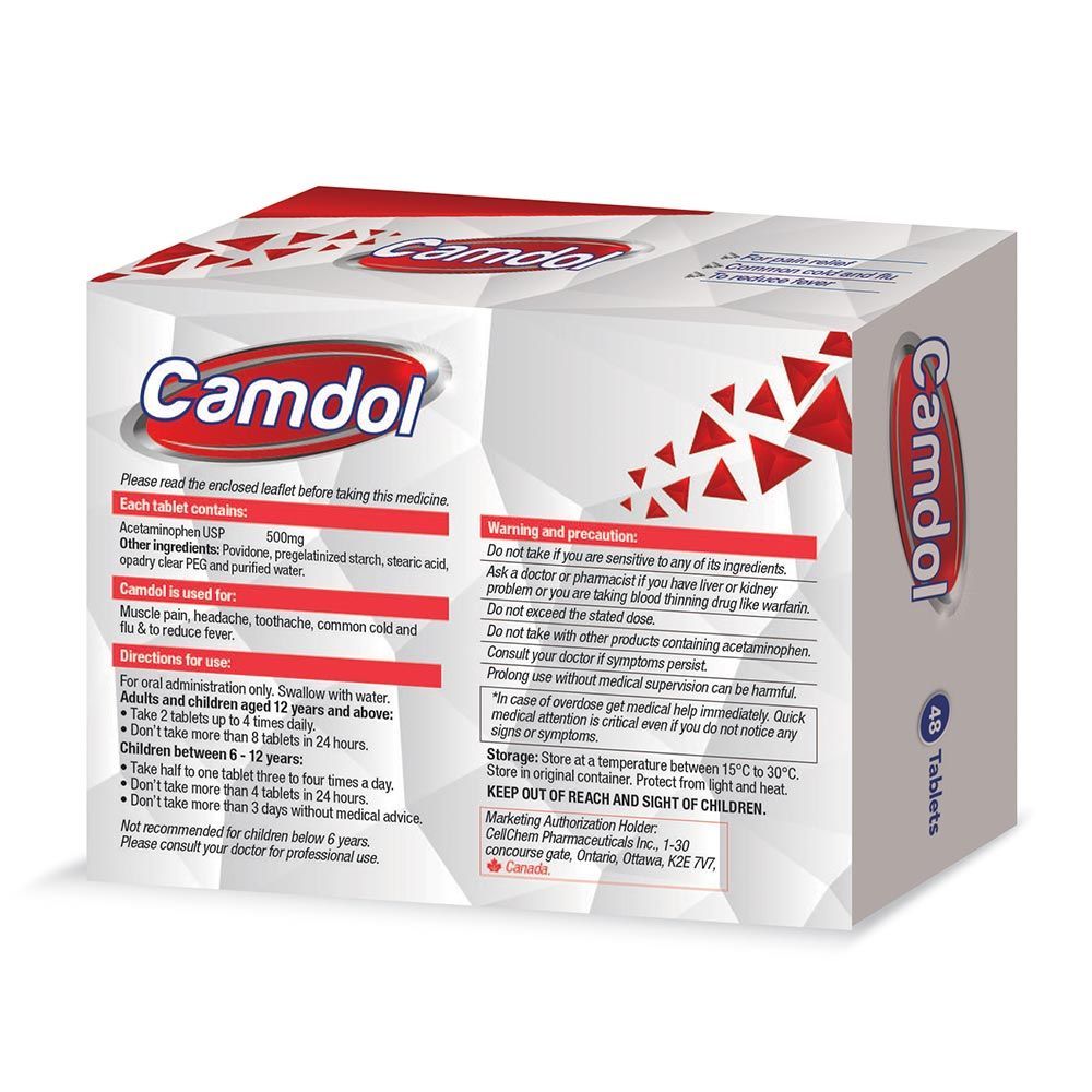 Camdol Acetaminophen 500 mg Tablets