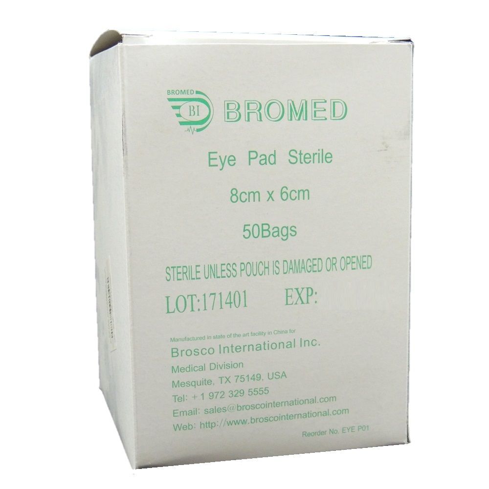 Bromed Eye Pad Sterile 8 cm x 6 cm 50’s