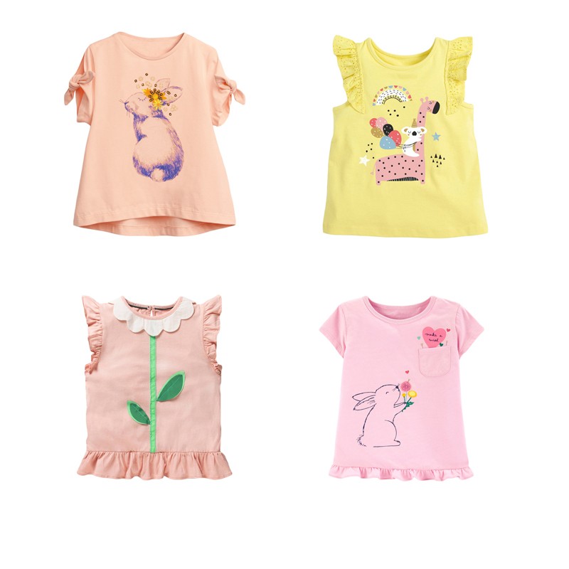 Little maven 2022 summer baby girls T-shirt cotton soft and comfortable lovely tops baby boy children casual clothes