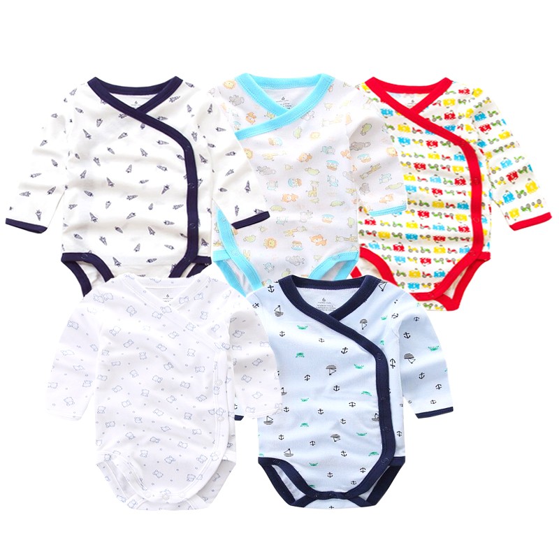 5pcs/lot Baby Bodysuits Autumn Newborn 100% Cotton Body Baby Long Sleeve Underwear Infant Jumpsuits Boys Girls Pajamas Clothes