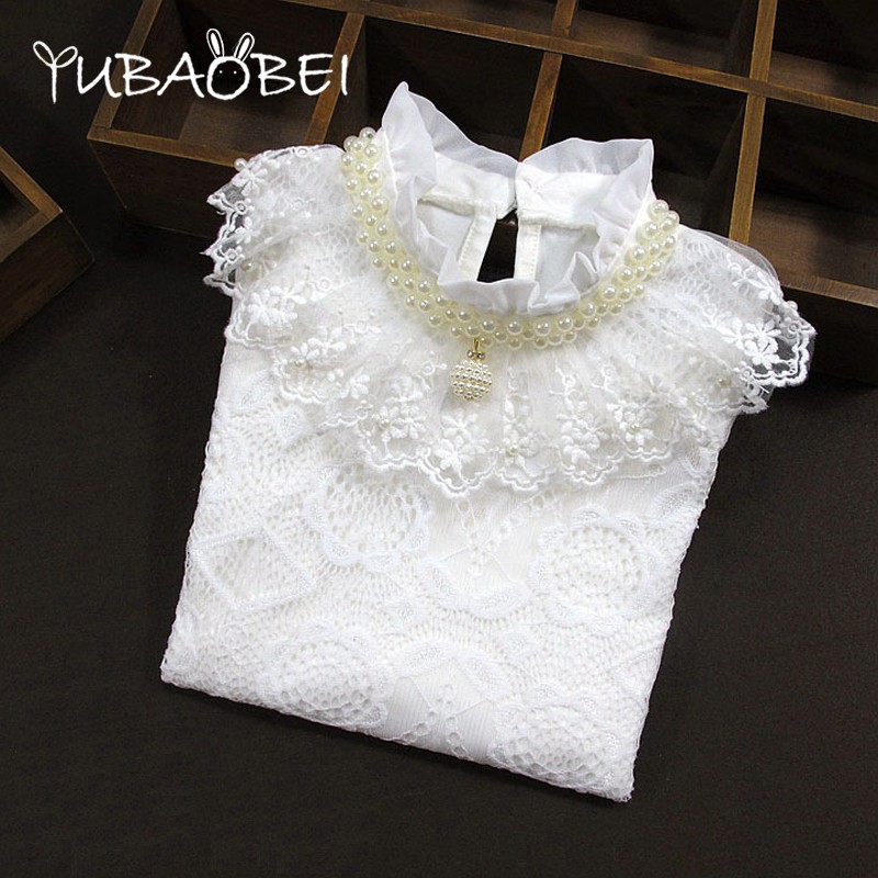 Spring Autumn Winter Girls Blouse Teen Girls Shirts Tops Cotton Lace Long Sleeve Girls Tops Shirt Kids Clothes For Kids