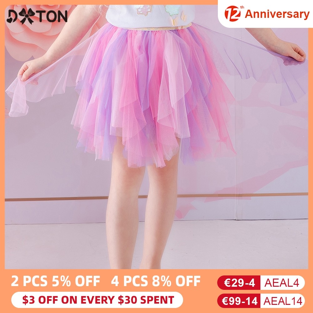 DXTON Girls Skirt Mesh Children's Skirt Girls Tutu Skirt Layered Tutu Skirt Prom Party Prom Dress Clothes