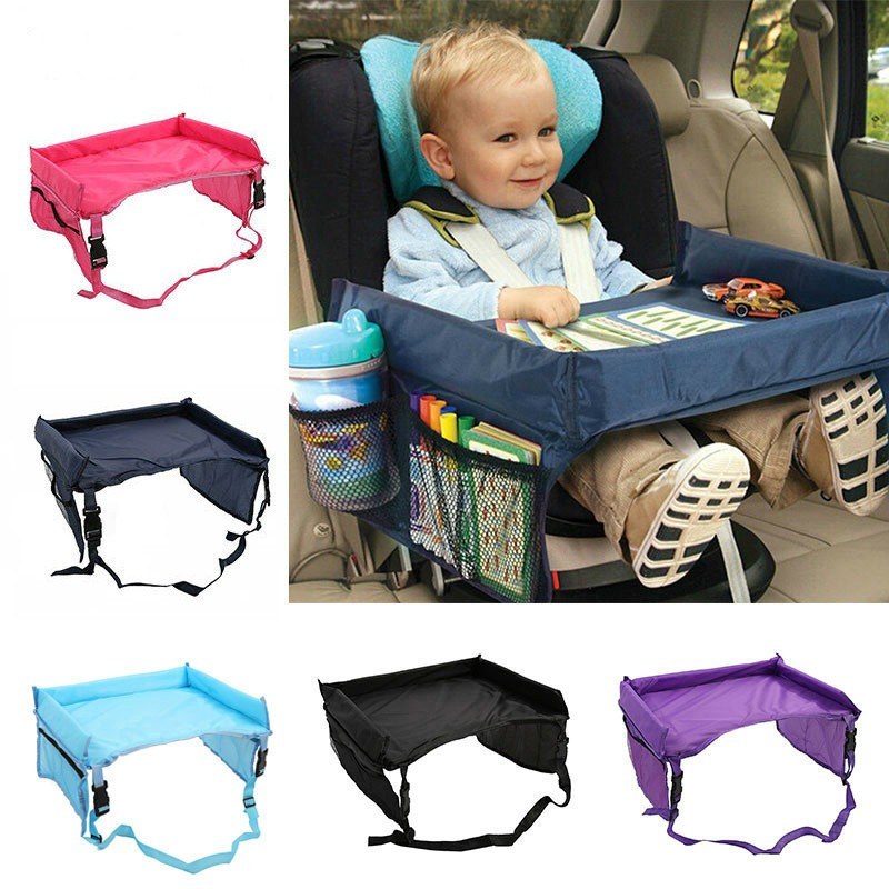 Waterproof Baby Car Seat Tray Kids Cart Toy Food Stand Desk Children Portable Table for Car New Baby Table Storage 40*35cm