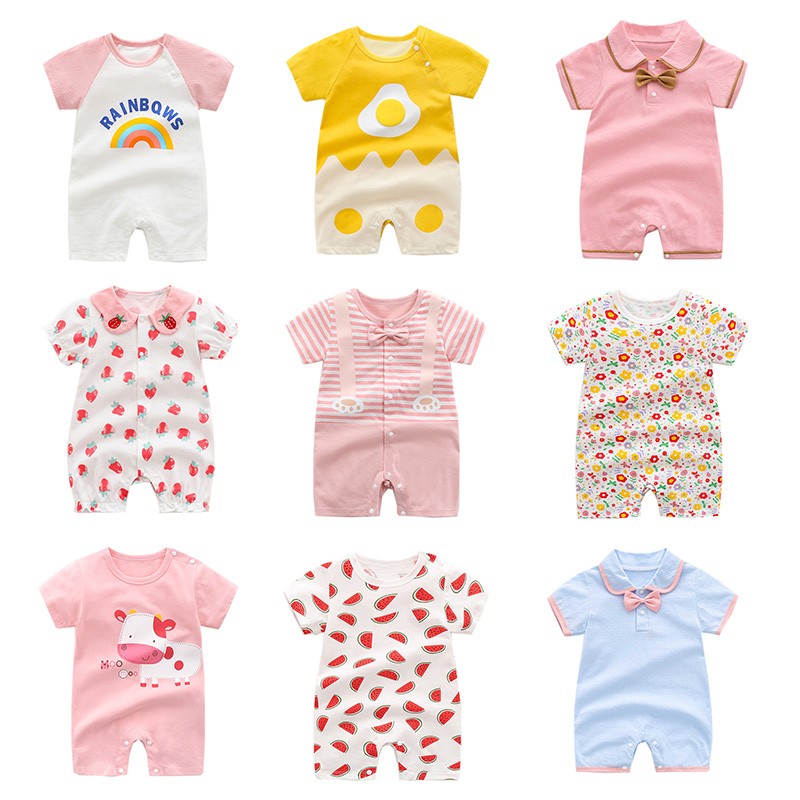 2022 Summer Short Sleeve Baby Girl Romper Cotton Infant Girls Clothes 0-3 Years Toddler Girl Romper Newborn Clothes Jumpsuits