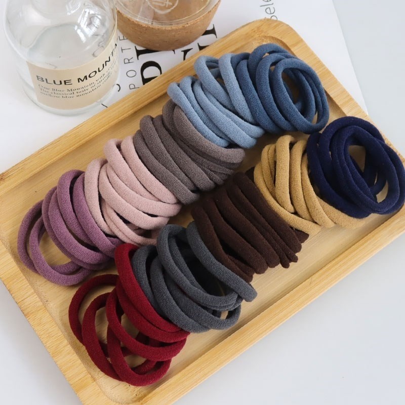 50pcs Set Colorful Girl Ornament Nylon Elastic Hair Bands Ponytail Hair Accessories Holder Rubber Bands Scrunchie Headband