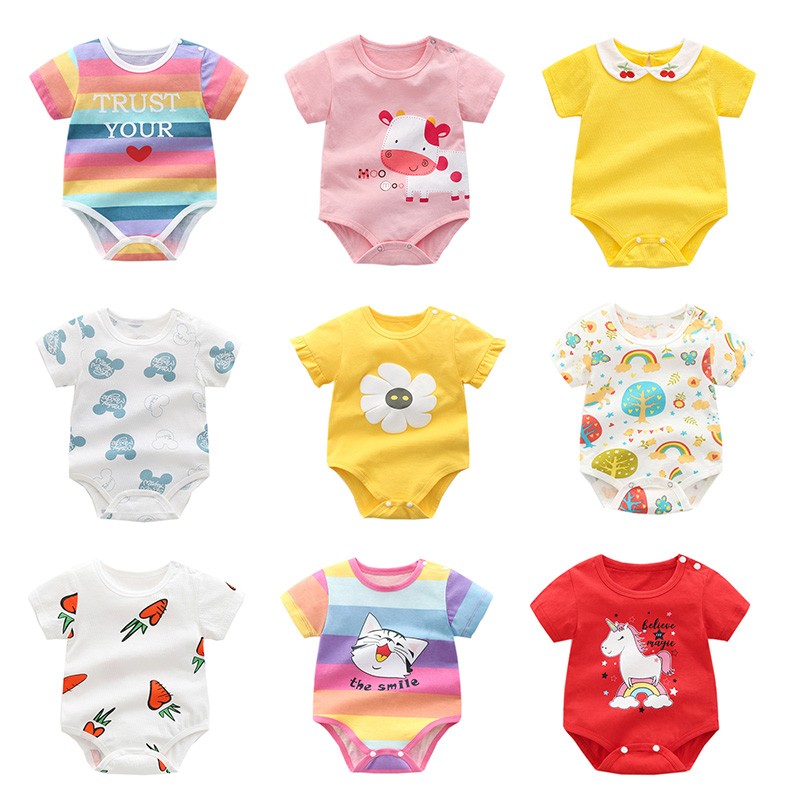 2022 Summer Baby Girls Bodysuits Cotton Cartoon Toddler Girls Rompers Newborn Baby Costume 0-3 Years Kids Infant Girl Clothes