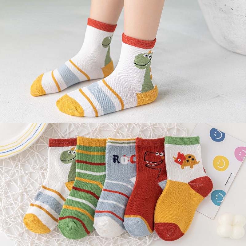 5pairs/lot 3 to 12 Years Kids Soft Cotton Socks Boy Girl Baby Cute Cartoon Warm Fashion School Socks Autumn Winter Cartoon