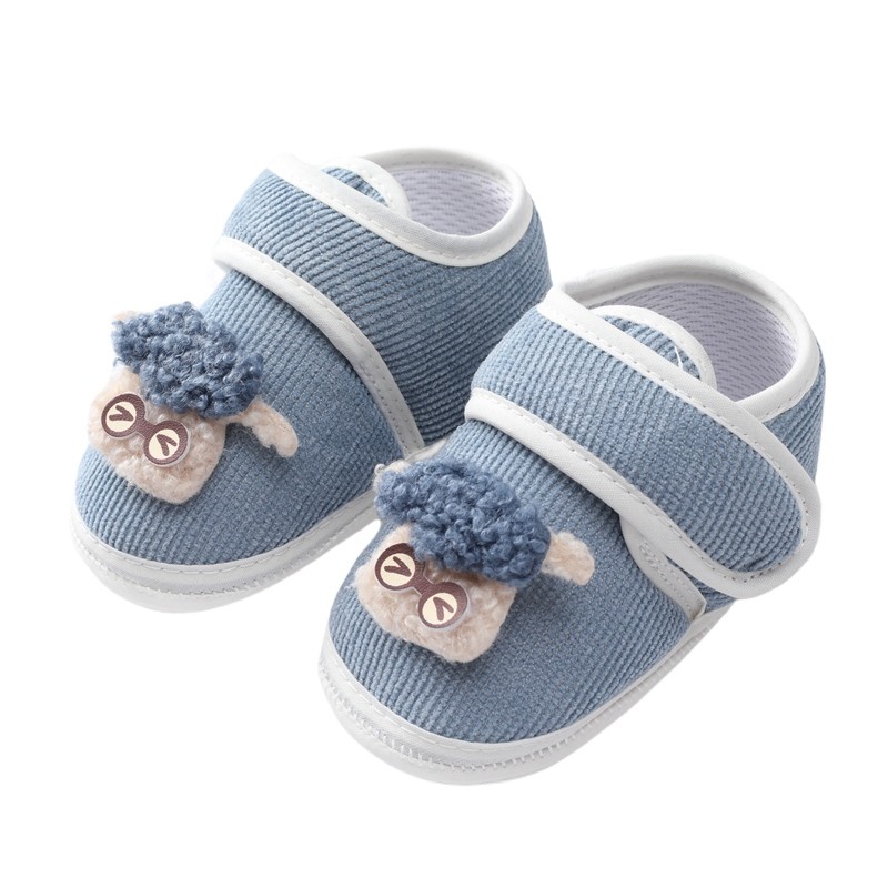 Baywell Newborn Baby Boys Girls Crib Sneakers Soft Anti-Slip Sole Toddler Warm Fluffy Casual Shoes Cartoon First Walker 0-18M