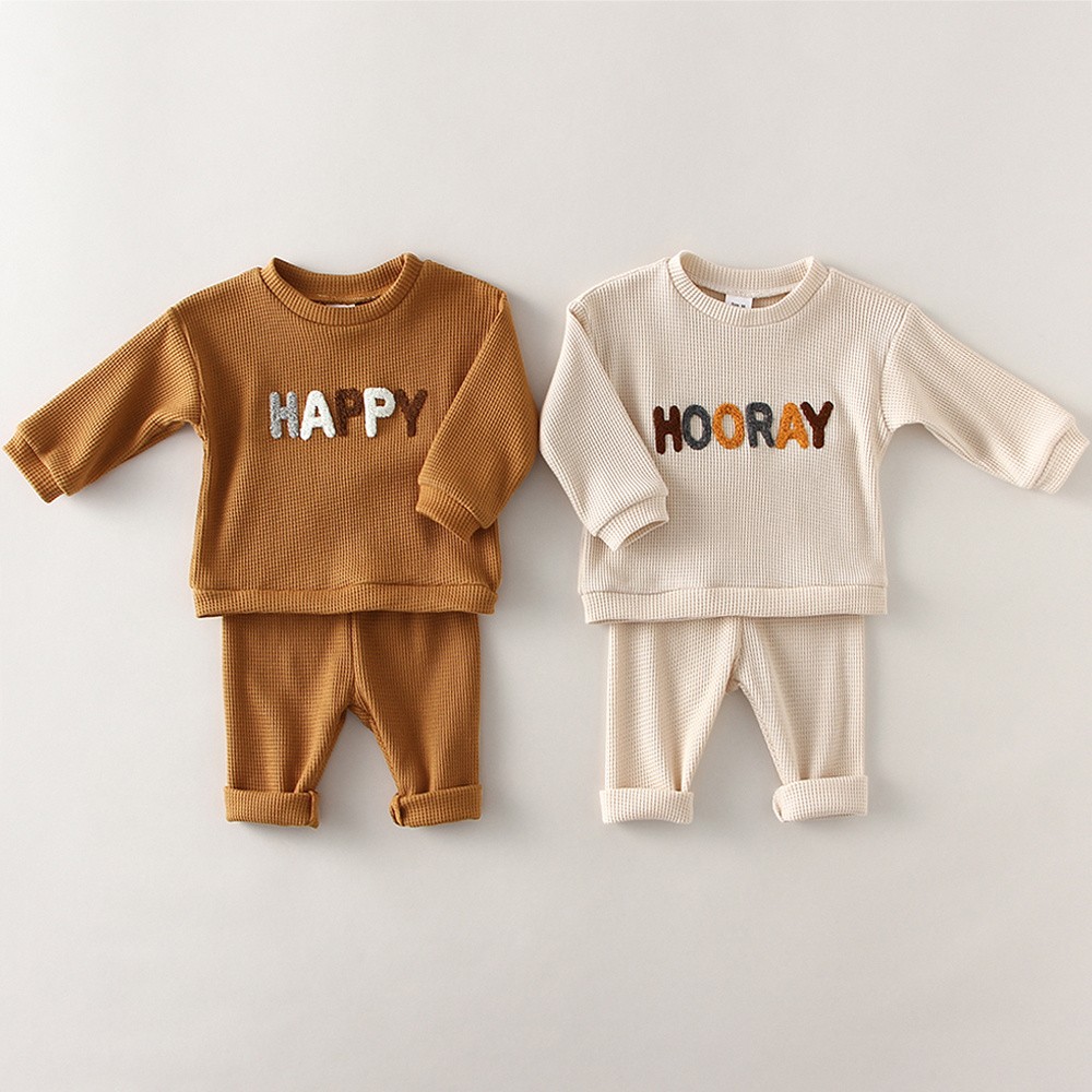 Fashion Baby Clothes Set Spring Baby Boy Girl Casual Tops Loose Sweater Trousers 2pcs Newborn Baby Boy Clothes Outfits