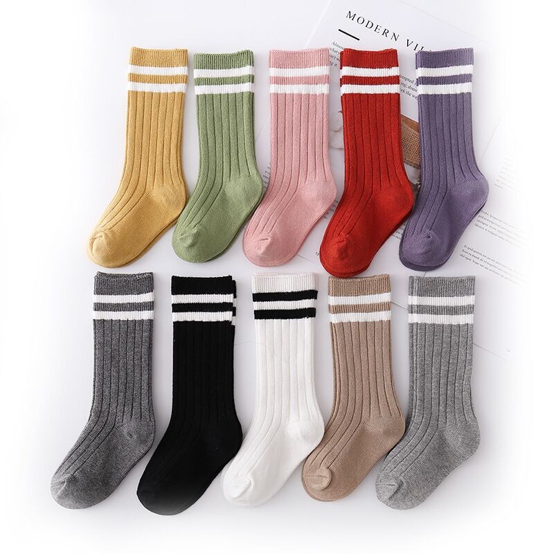 1-12 Years Teenage Kids Boys Toddlers Girls Socks Knee High Long Soft Cotton Baby Socks Stripped Children Socks School Clothes