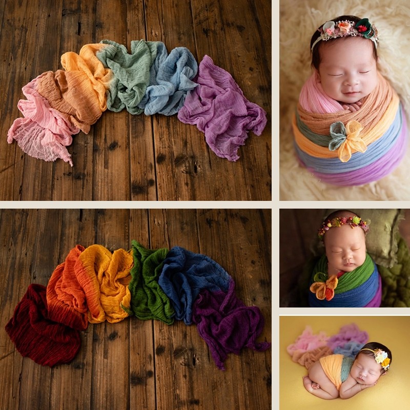 Newborn photo props 1 month baby 0-3 months photo studio photography clothes rainbow wrapped cloth wrapped towel