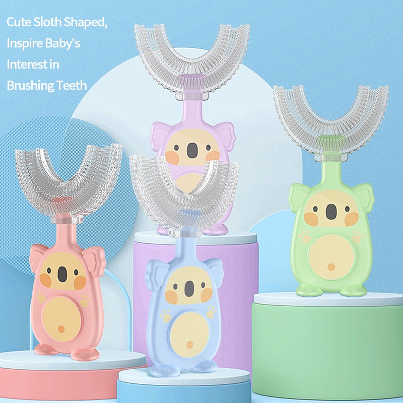 Baby Toothbrush 360 Degree U Shaped Baby Toothbrush Silicone Teether Kids Teeth Oral Care Cleaning Baby Products 2-12Y