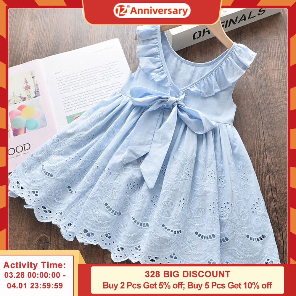 Keelorn Girls Dress Summer 2022 Kids Clothes Sleeveless Hollow Out Baby Princess Dresses For Baby Clothes Vestidos 2-7Y