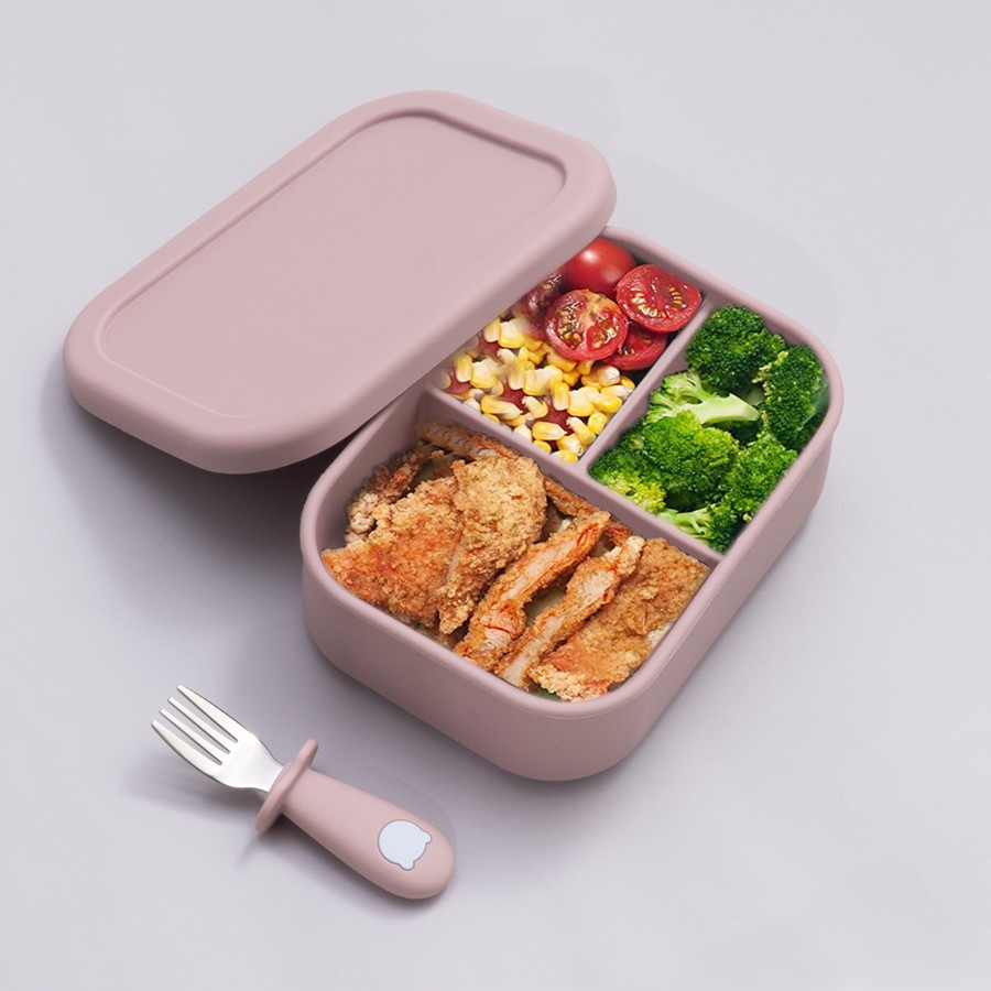 Baby Silicone Bowl Lunch Box Lunch Box With Lid Leakproof Soft Silicone Fresh Keeping Food Grade Silicone Material