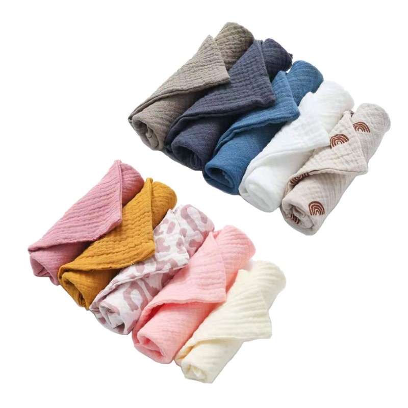 5pcs baby towels muslin cloth hand face wipes saliva bib handkerchief towel