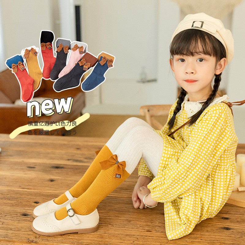 Baby Girl Tights Baby Bow Stockings Toddler Spring Autumn Cotton Pantyhose Children Kids Clothes