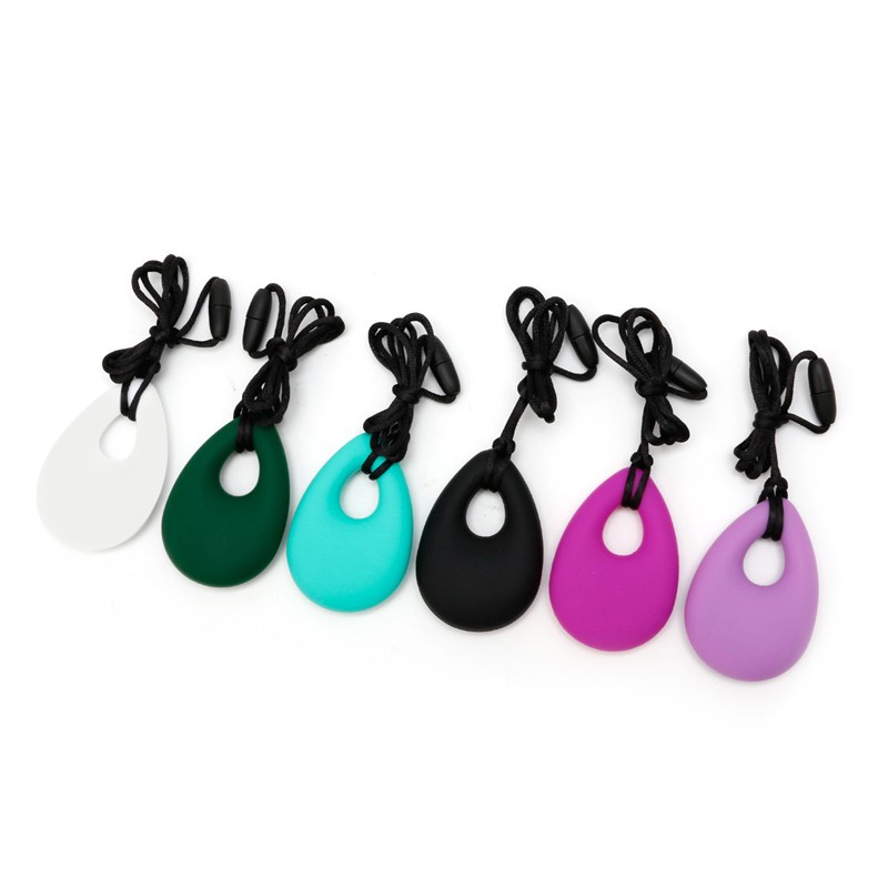 1pc Silicone Teardrop Necklace Teething Necklace for Autism Teether Chew Sensory