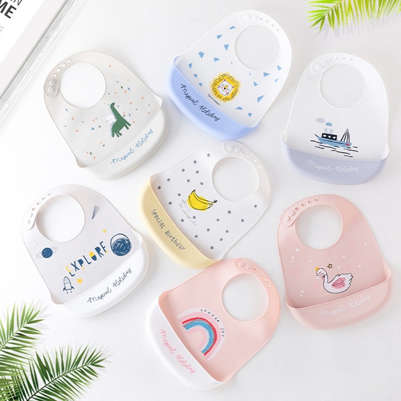 Waterproof Baby Bibs For Babies Burp Feeding Cloth Adjustable Silicone Bibs Saliva Dripping Newborn Infant Saliva Towel Bandana