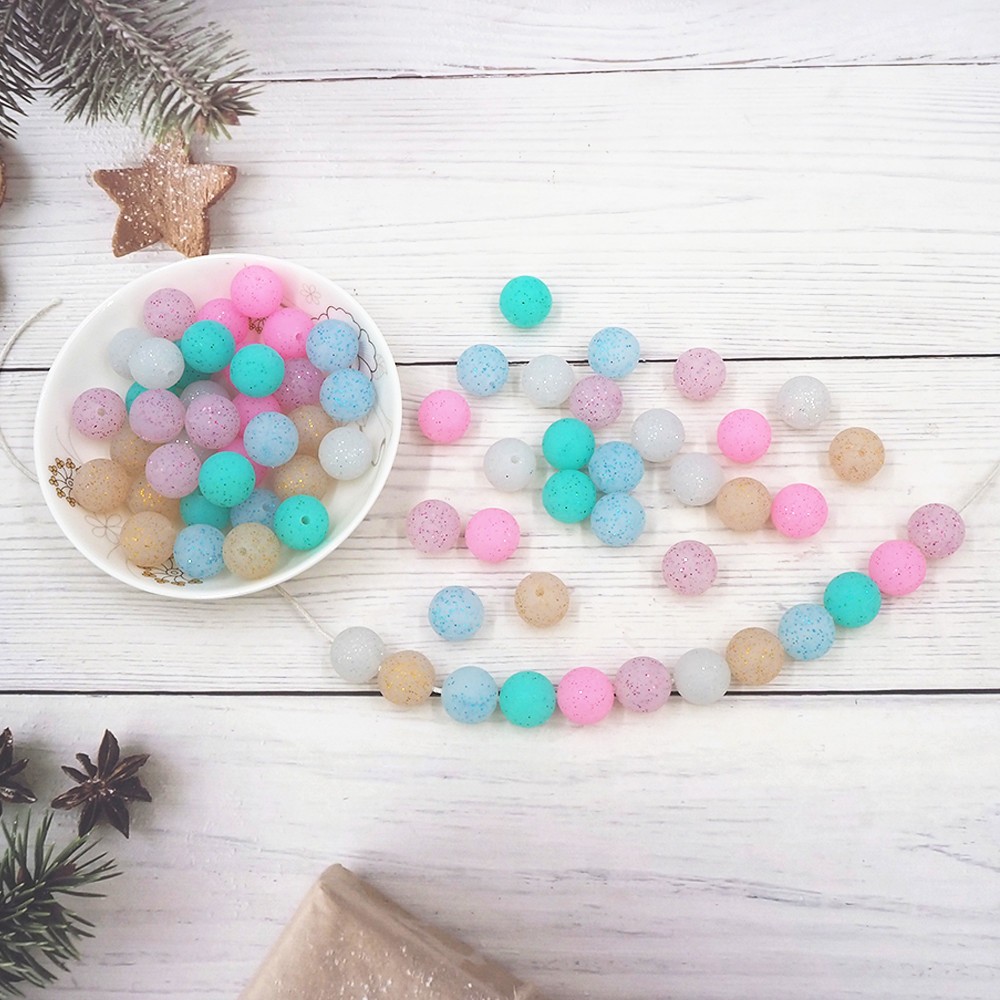 Chenkai 100pcs 15mm Silicone Beads Round Shape Beads BPA Free Teething Infant Chew Doll Pendant Pacifier Toy Accessories