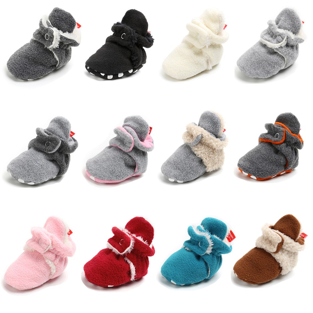 Winter Baby Boy Girl Socks Baby Shoes Socks Easy Wear Tight Hook and Loop Infant Newborn Walking Fluff Warm Moccasins Zapatos Bebe