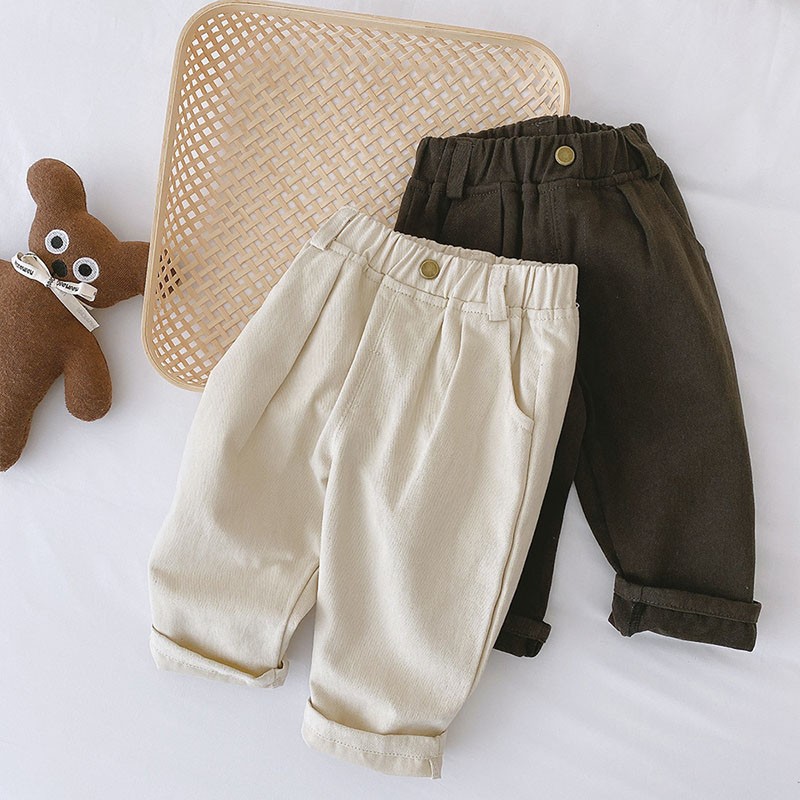 MILANCEL 2022 Spring New Baby Solid Pants Boys Pants Fashion Boys Short Jeans Kids Pants