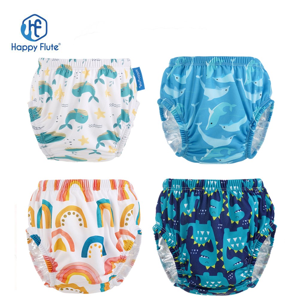 Happyflute 3 Sizes Kids Soft Swimming Shorts Baby Cover Reusable Breathable Cloth Diaper