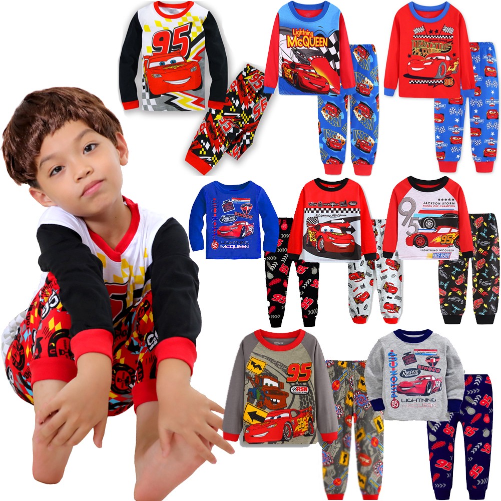 New Children Pajamas Sets Kids Boys Girls Cars Baby Clothes Sleepwear Cotton Pajamas Lightning McQueen Cartoon Sleepwear Set