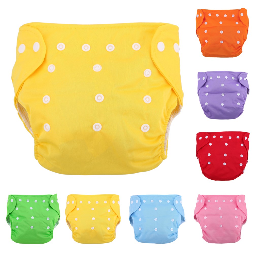 1pc Adjustable Reusable Baby Kids Boys Girls Washable Cloth Diaper Set Reusable Baby Nappies Solid Diaper