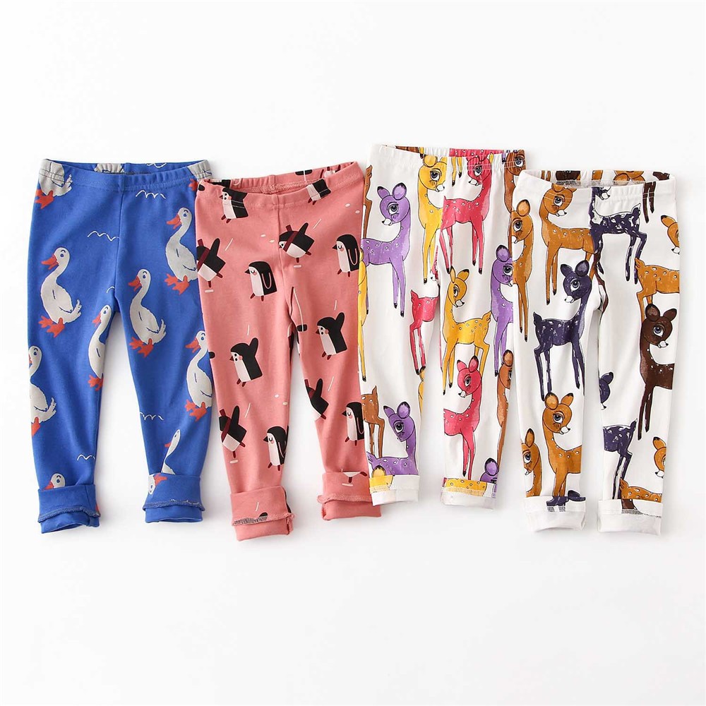 Newborn Baby Leggings Cartoon Animal Pattern Leggings 100% Cotton Soft Boys Girls Autumn Winter Set