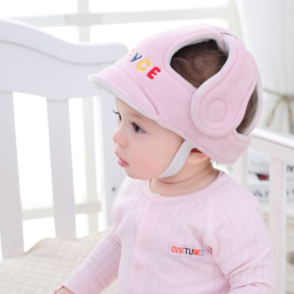 Boys Girls Protective Cap Soft Safety Helmet for Baby with Adjustable Strap Breathable Toddlers Infant Head Protector Anti-Crash