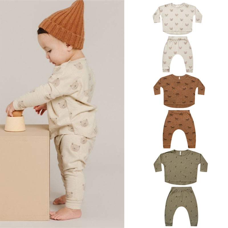 Fashion Autumn Spring Infant Cotton Clothing Suit For Baby Girls Boys Newborn Toddler Baby Clothing Outfits 2pcs/set 0-4Y