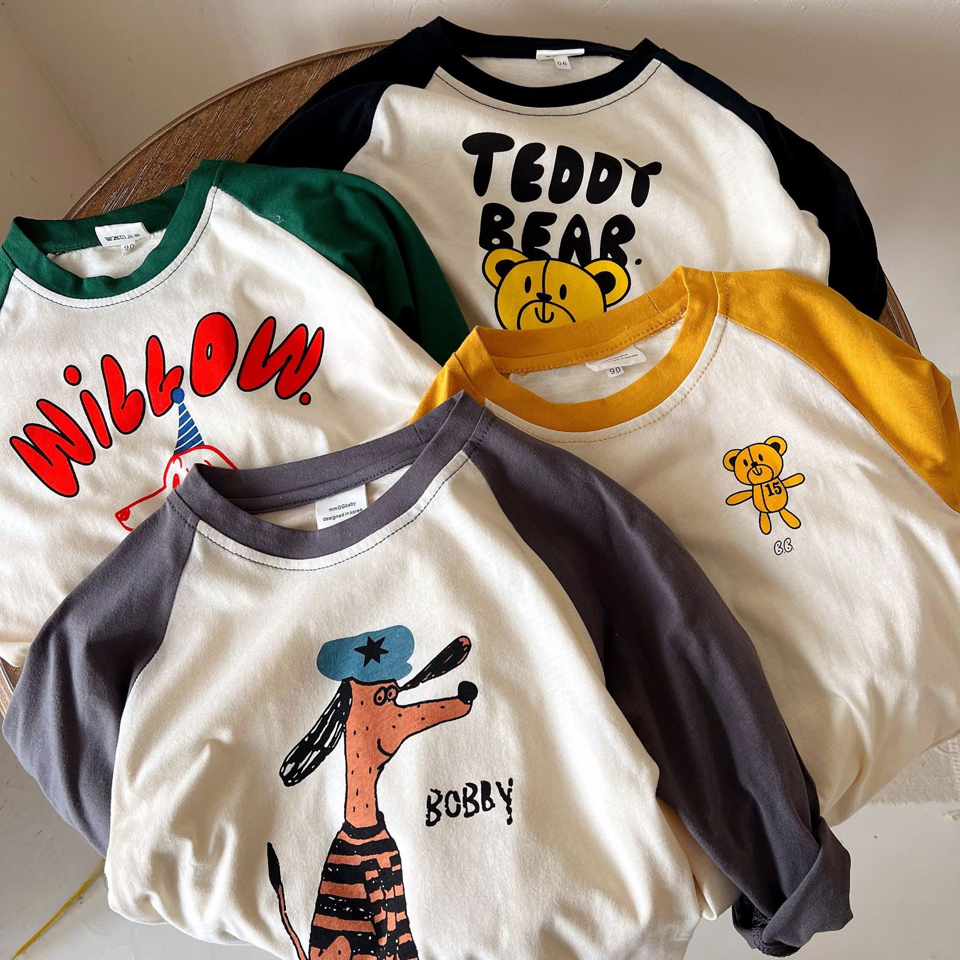 Soft Cotton Children Cartoon T-shirt Cute Animal Print Baby Long Sleeve T-shirt for Boys Girls Tee Kids Casual Blouse Clothes