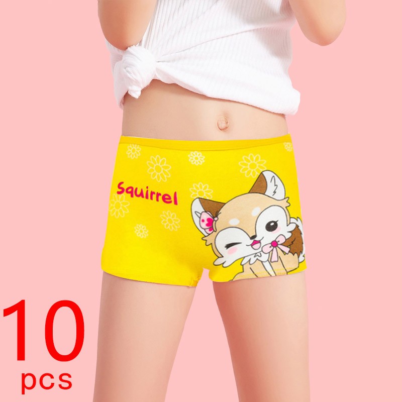 10 pieces/lot Design Children Girls Cotton Soft Lovely Panties Cartoon Baby Underwear for Girls Kids Boxer Panties Breathable