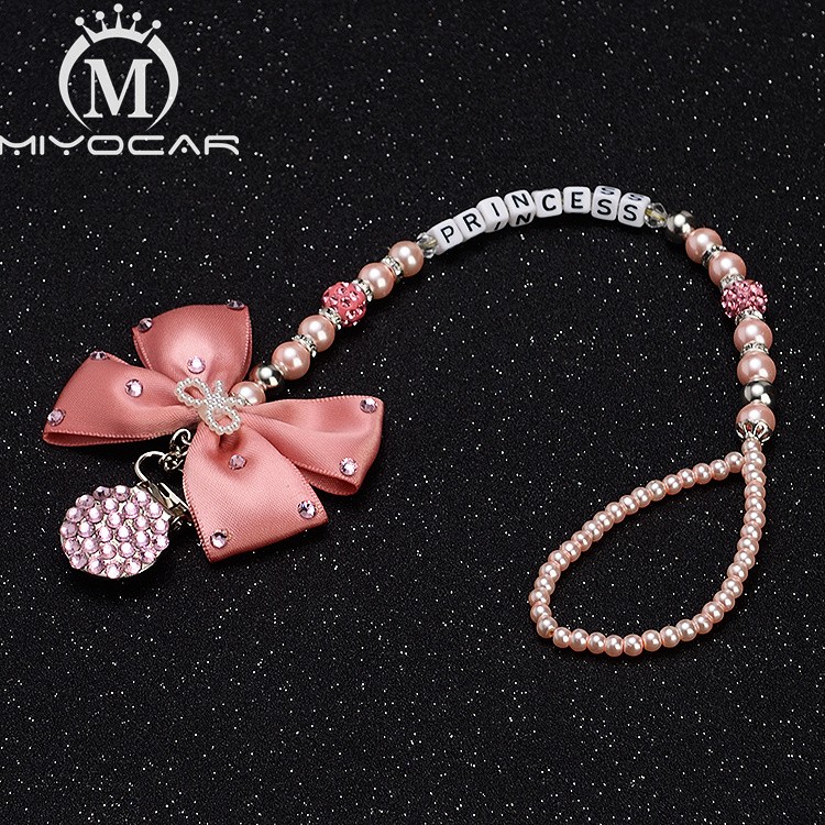 MIYOCAR - Baby Pacifier Holder, Pacifier Clip Holder, Colorful Rhinestones, Any Name, Unique Gift for Baby