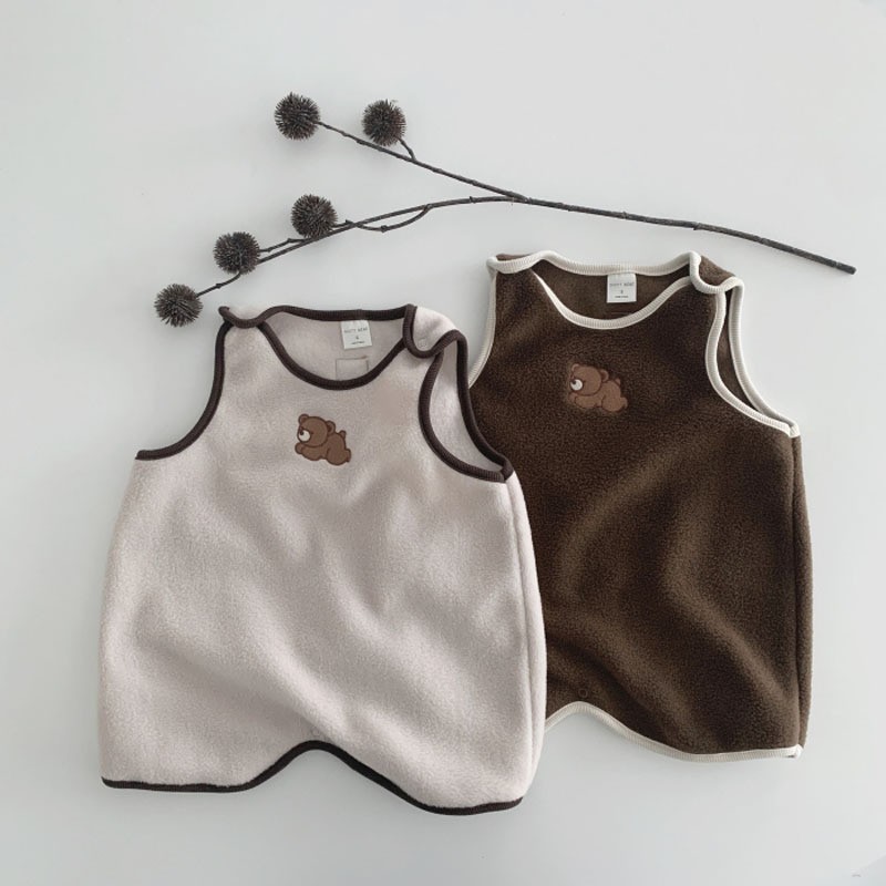 2022 New Spring Autumn Fashion Baby Girls Boys Cute Cartoon Bear Sweater Home Sleeping Bag Newborn Warm Sweater