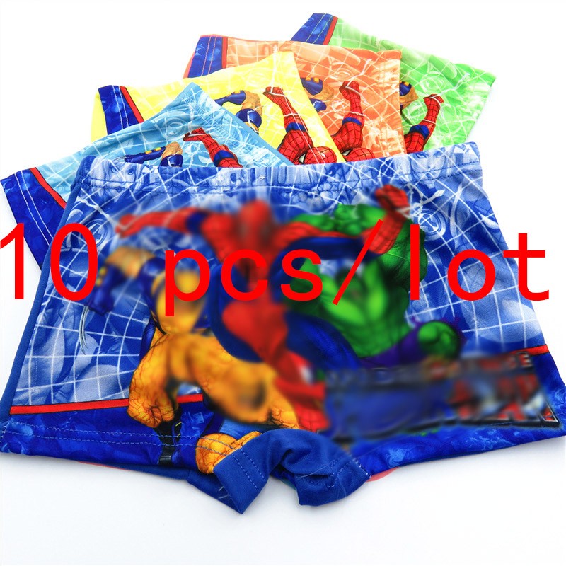 10pcs/lot Boys Boxer Briefs Kids Underwear Baby Boy Pants Cartoon Super Hero Print Soft Children Panties 2-9 Years 2021