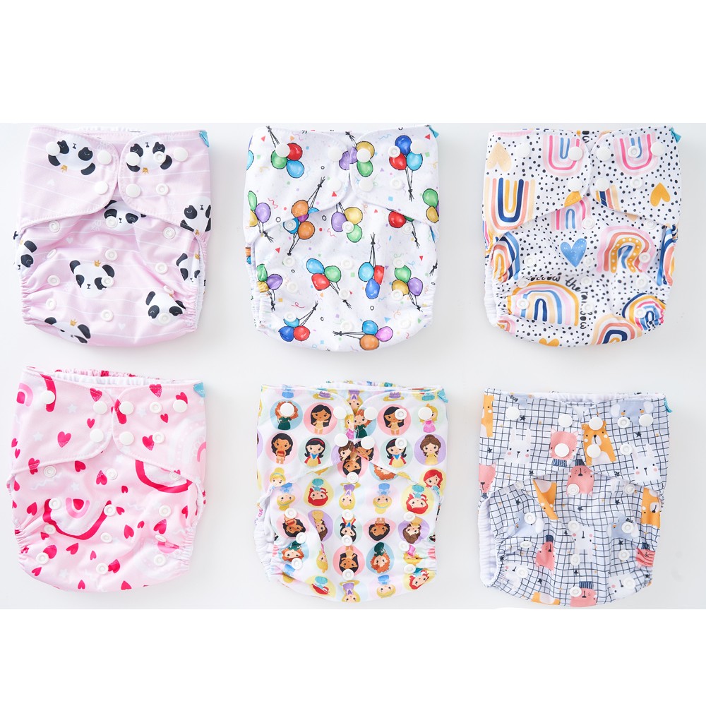 Happyflute New Hot Sale OS Pocket Diaper Plain and Print Washable and Reusable Adjustable Baby Diaper Cover