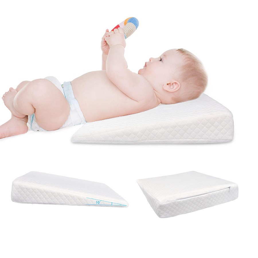 Baby Sleep Positioner White Bed Baby Wedge Pillow Prevent Flat Head Anti-reflux Raised Colic Pillow Cushion Shaping Pillow